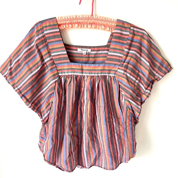 Madewell Butterfly top Rainbow stripe M - 100% cotton - Picture 1 of 5